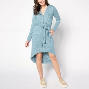 Blue Button-Up Cardigan Dress